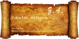 Zabolai Alfonza névjegykártya